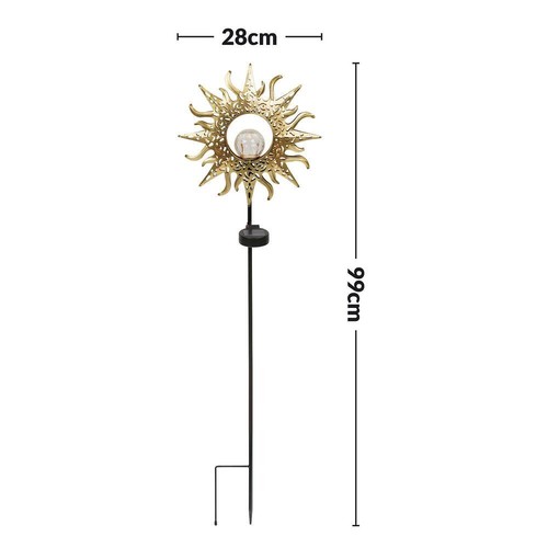 Solar Lights Outdoor Landscape Crackle Glass Ball Stake Lights Garden Decor Lamp - Picture 22 of 25