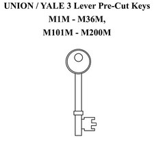 Union & Yale  M1M - M36M and M101M - M200M Pre Cut Mortice Key / Mortice Keys