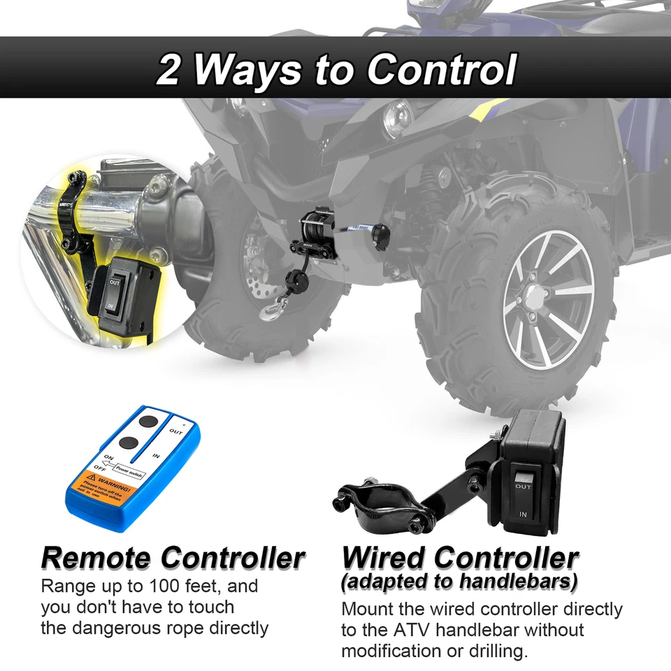 For 2016-2025 Yamaha Grizzly Kodiak 700 3000lb 12V Electric Winch Mount Kit - Изображение 2 из 4