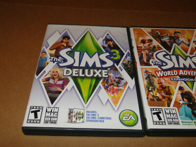 Sims 3 Deluxe w/Sims 3 Ambitions Expansions pack & World