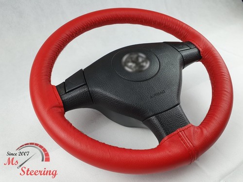 FUR VW Transporter T4 91-91+ ROT LEDER-LENKRADABDECKUNG, DUNKELROT 2 STIT - Bild 3 von 11