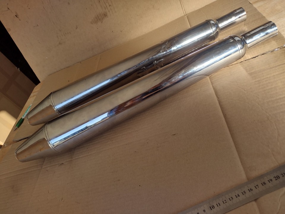 Norton Commando "Toga" Peashooter Exhaust Pipe Silencers x2 Triumph