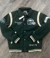 Abercrombie NFL Philadelphia Eagles Vintage Green Fly Bomber Varsity Jacket M