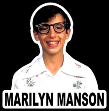 Funny "MARILYN MANSON" parody decal BUMPER STICKER weird heavy metal, rock music
