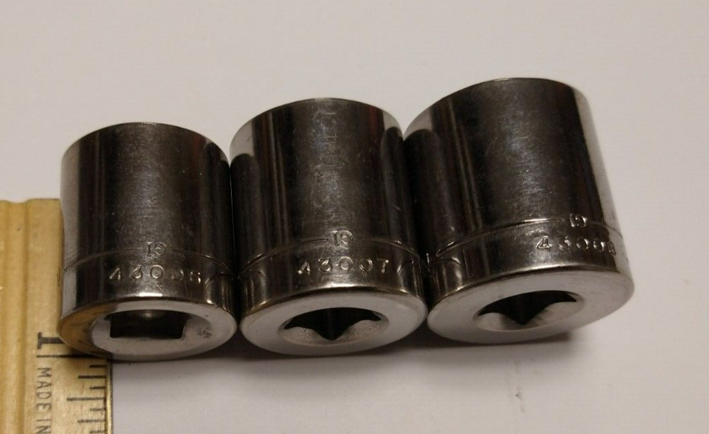 Craftsman Vintage Socket Set 3/8in. Drive 11/16" 3/4" 13/16" Made in
