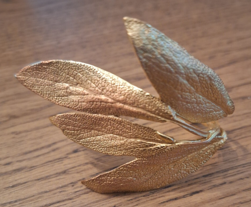 Table Art by Michael Michaud Herb Napkin Rings Boxes Set Of 4 Gold - Picture 7 of 20