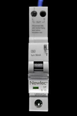 NEWLEC 10 AMP CURVE B 6kA 30mA RCBO TYP A NLRCBC1030B COMPACT