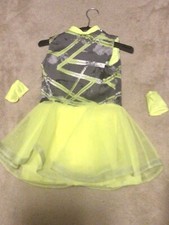 Girls Yellow And Black Tutu Dance Dress Size 6-8 Years