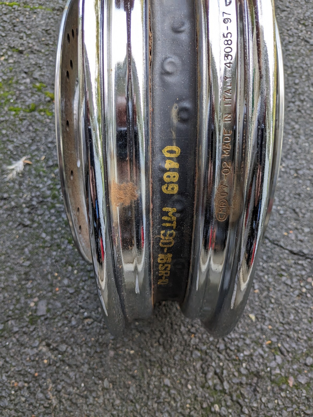 HARLEY-DAVIDSON 43085-97 40 SPOKE FRONT WHEEL RIM 16X3 CHROME WITH ...