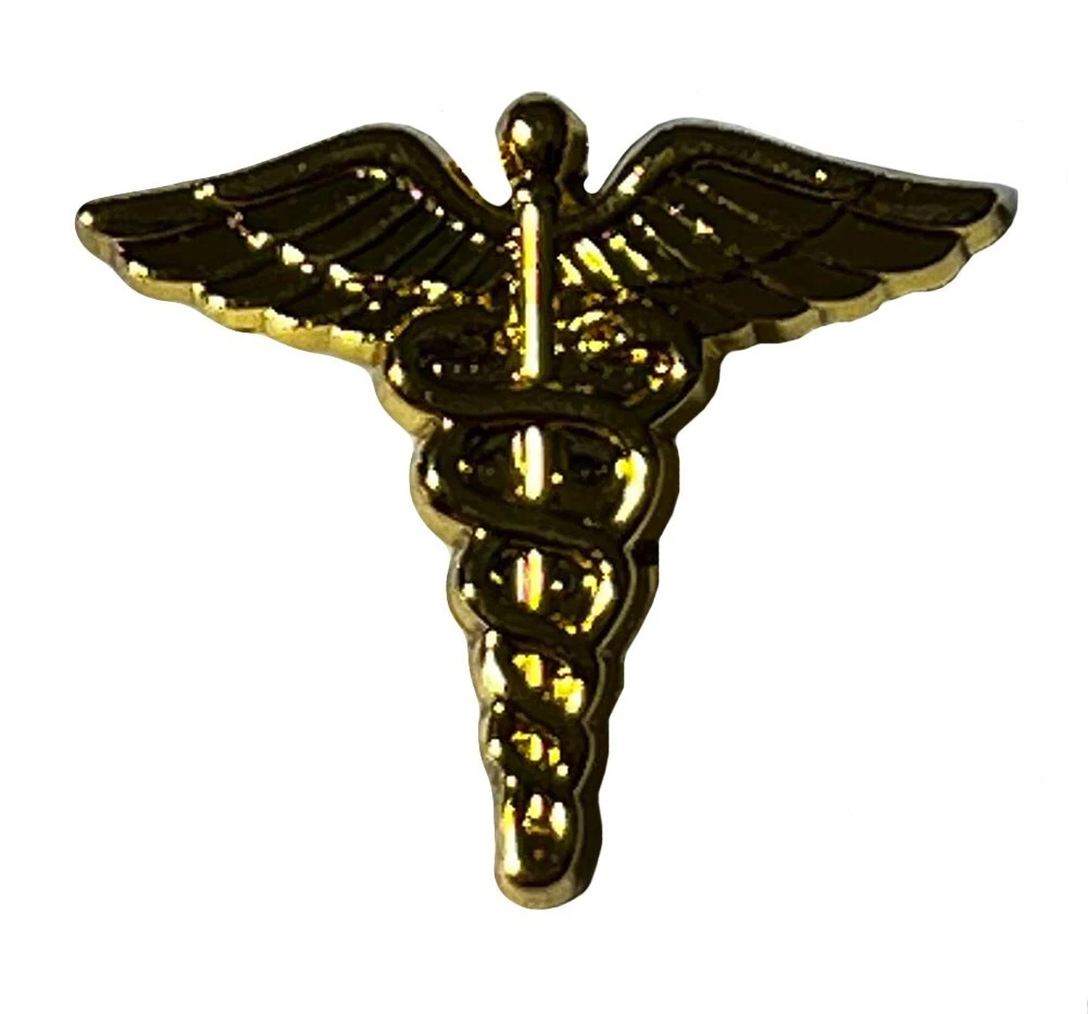 Wholesale Lot of 24 Medical Corp Gold Small Motorcycle Hat Cap Lapel Pin PO-317