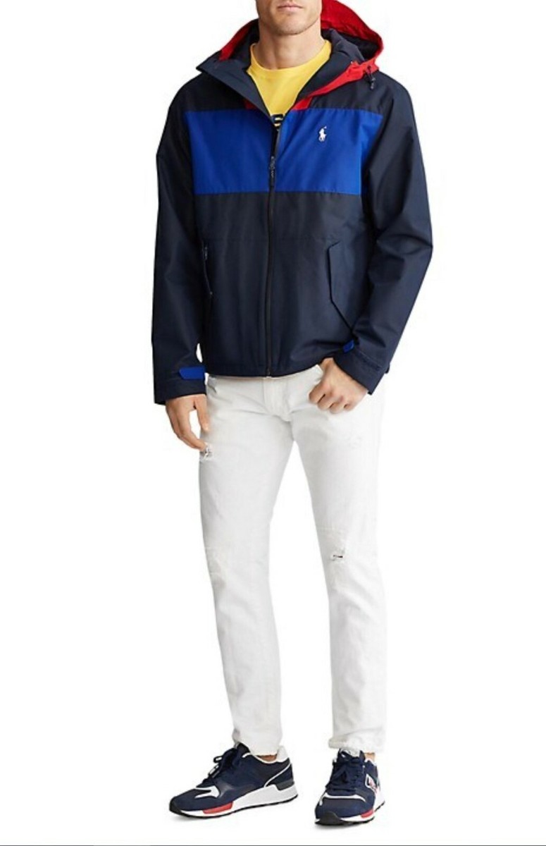 Polo Ralph Lauren Color Block Pony Hooded Active Windbreaker