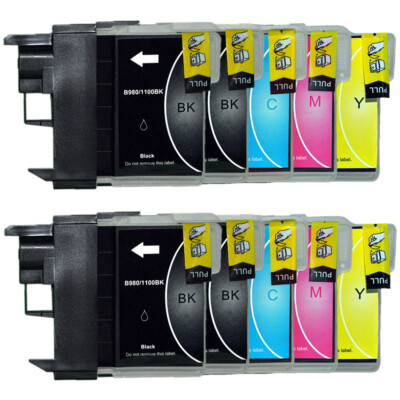 10 Tinten Patronen für MFC250C MFC255CW MFC295CN MFC490CW ersetzt BROTHER LC980