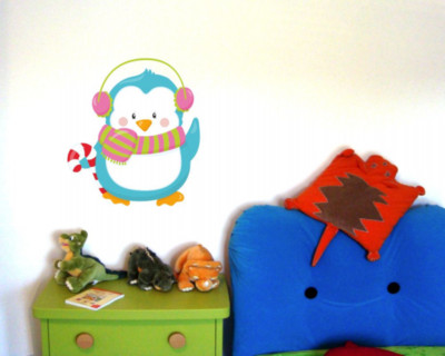 Samunshi Weihnachts Pinguin Wandtattoo Wandaufkleber Kinderzimmer  5 Größen