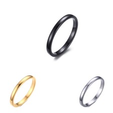 2MM Black/Gold/Silver Tungsten Carbide Ring Men's Women's Wedding Band Size 6-11