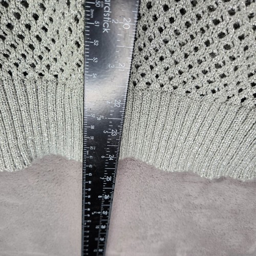 Alyx Metallic Silver Open Knit Sweater Womens XLarge Fall 2024 Fashion Trend - Picture 11 of 15