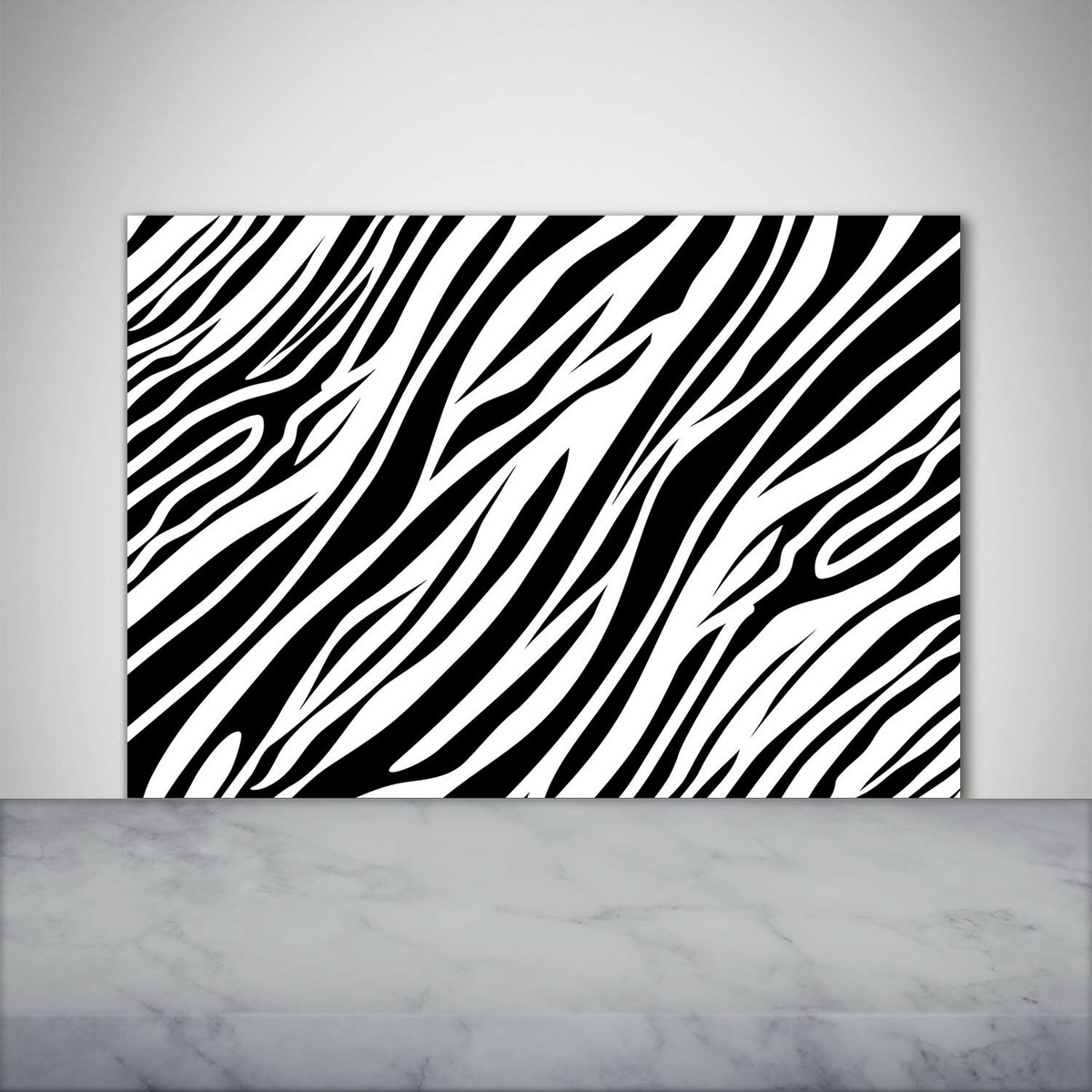 Tableau Décoratif Sur Verre Trempé - Fond Zèbre Noir Et Blanc - 100x50 Cm - Marque Tulup