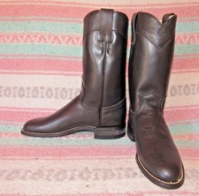 Women's VTG Justin Diamond J Black Leather Roper Cowboy Boots 4 C NEW in Box