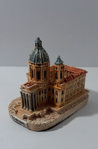 Vintage Desk Souvenir Italy Torino Basilica di Superga 3D Resin Sculpture - Foto 3 di 6