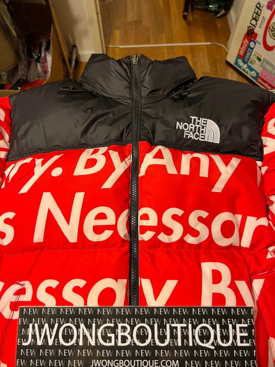 2015 Supreme The North Face By Any Means Necessary BAMN Nuptse Red Size  Large