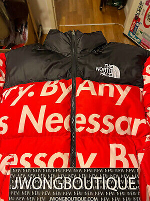 Supreme X North Face By Any Means Necessary Red Large Nuptse