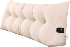 California King Triangular Wedge Headboard Pillow with Removable Cover