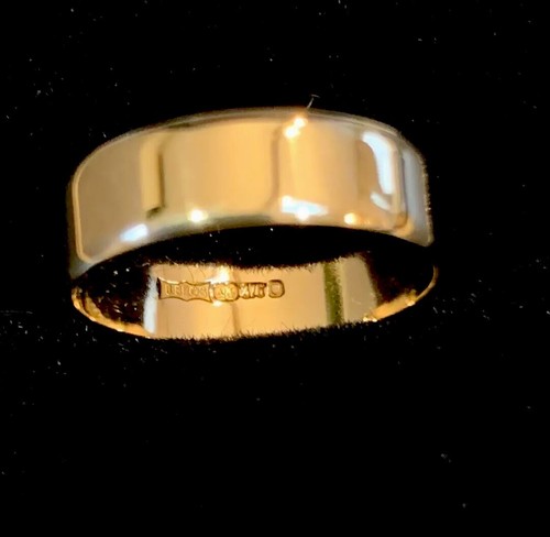 9ct Yellow Gold Flat Court Bevelled Edge 5mm Wedding Band. B.Bros, Ex Con UK J.5 - Picture 14 of 16