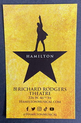 Hamilton 2022 Promo Ad Flyer Handbill Pocket New York City Broadway | eBay