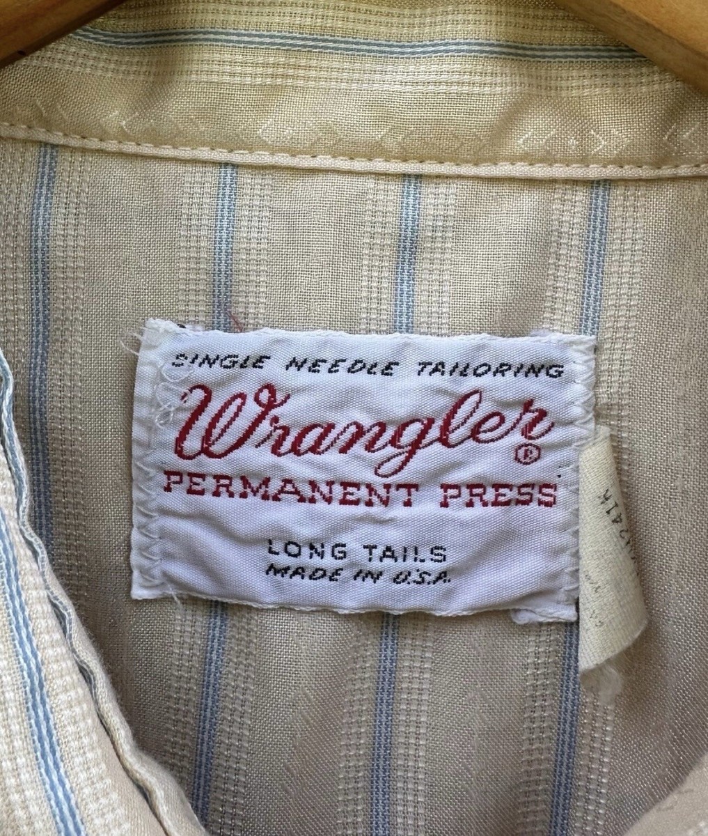 【Wrangler】70s PERMANENT PRESS LONG TAILS Vintage Wrangler Permanent Press Long Tails Pearl Snap