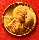 1948-D Lincoln Wheat Cent Penny GEM RED BU From an Original Bank Roll