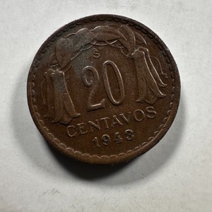 CHILE 20 CENTAVOS 1943-So