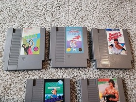 NES Game Lot &ndash; 5 Authentic Games (Golf, Karate Champ, Rambo, Pinball +)