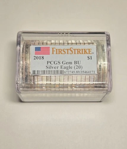 Roll of 20 - 2018 American Silver Eagle - PCGS Gem BU - First Strike