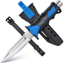 Scuba Diving Knife with Leg Straps  Sheath - Stainless Steel Blade Dive Knife L