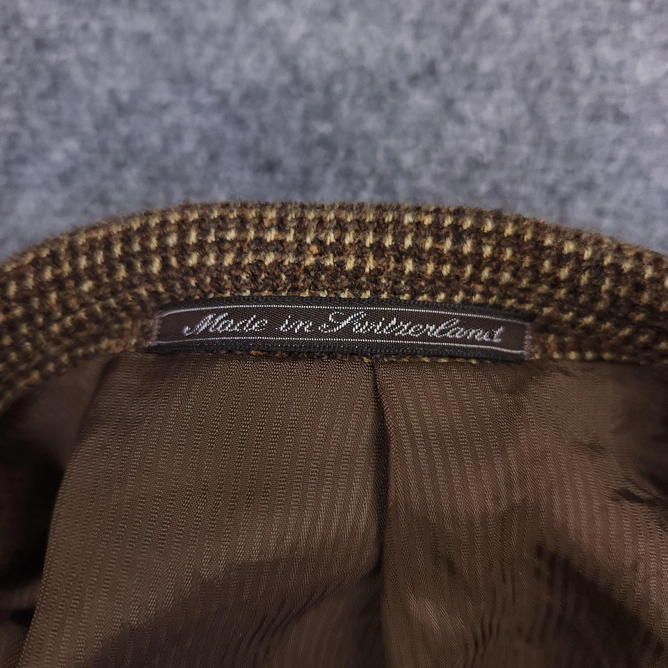 Blazer Ermenegildo Zegna Suave Para Hombres Marrón Mezcla de Lana Abrigo Deportivo Bolsillos con Botones Foto 4 de 4