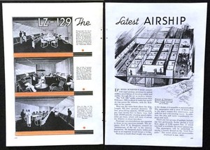 Zepplin LZ-129 Hindenburg 1935 Fritz August Breuhaus graphic pictorial