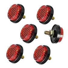 6 Pieces Red Mini Reflector Tag Bolt Screws for Motorcycle License Plate red