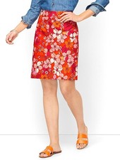 Talbots Tossed Flowers Canvas A-Line Skirt, Size 2p
