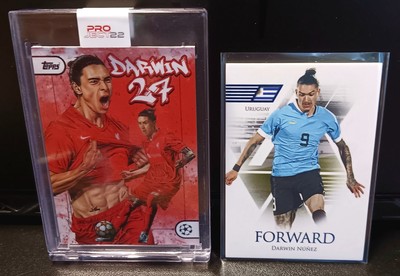 Etc#27  2x Darwin Nunez, futera Unique Uruguay, 09/15,Topps Designcard Liverpool