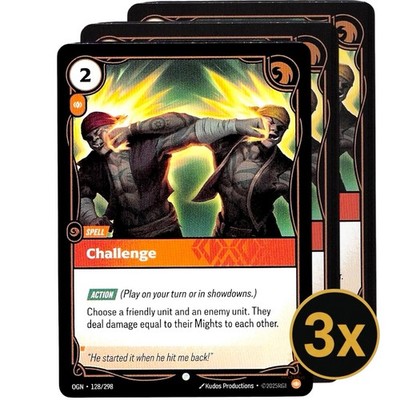 3x Challenge OGN Riftbound Playset NM #128/298