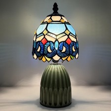 MQYXH Tiffany Lamp Stained Glass Mushroom Mini, Sea Blue Jewelry Baroque