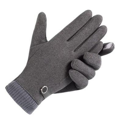 Man Winter Keep Warm Touch Screen Plus Velvet Thicken Fashion Simple Cold Protec