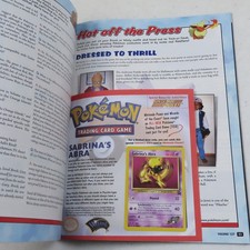 Vintage Nintendo Power Vol 137 with Sabrina's Abra Pokemon card and poster