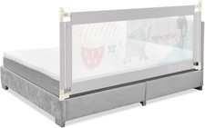 Sponda Letto per Bambini 175 Cm, Barriera Pieghevole Con Altezza Regolabile, in