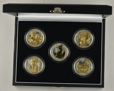 2006 BRITANNIA SILVER PROOF 5 x £2 1oz GOLDEN SILHOUETTE DESIGNS - 3000 sets