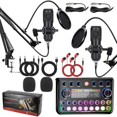 Podcast Equipment Bundle mit Podcast Mikrofon, DJ Set Audio Interface mit