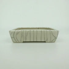 Bonsai Pot Aoka Small Rectangular 12cm Glazed Crackle Finish Vintage