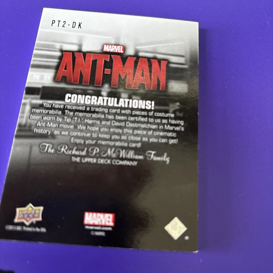 Marvels Ant-Man - Costume Relic Card Dave & Kurt NM Upper Dec - Image 2 of 2