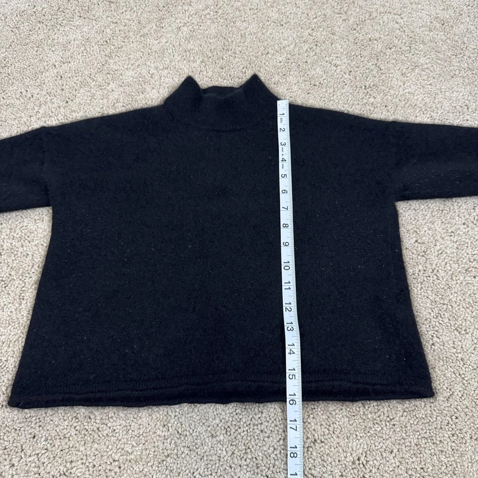 Suéter Madewell Para Mujer XS/S Negro 100% Cachemira Cuello Simulado Pullover Recortado Foto 4 de 4
