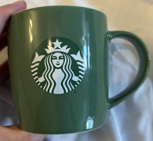 Starbucks Ceramic Green White Mermaid Siren Logo Coffee Cup 11oz Mug 2021 USED