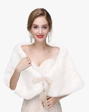 Stola donna pelliccia di coniglio sintetica CanB invernale pelliccia da sposa scialli sposa matrimonio